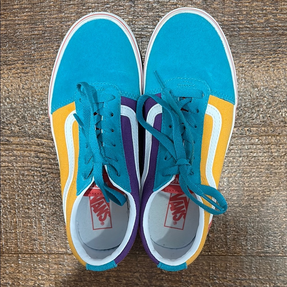 Vans Kids Colorful Sneakers - Blue, Yellow, Purple (US Missy Sz 4)